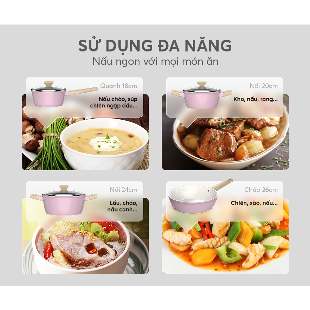 Bộ Nồi Phủ Sứ Nano Đáy Từ Sunhouse Healthy SHG7979MP4 12