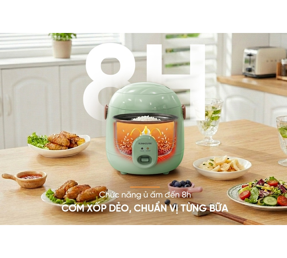 Nồi Cơm Điện 0.4 Lít Sunhouse SHD8206G 11