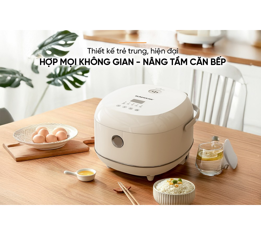 Nồi Cơm Điện Tử 1 Lít Sunhouse SHD8803 8