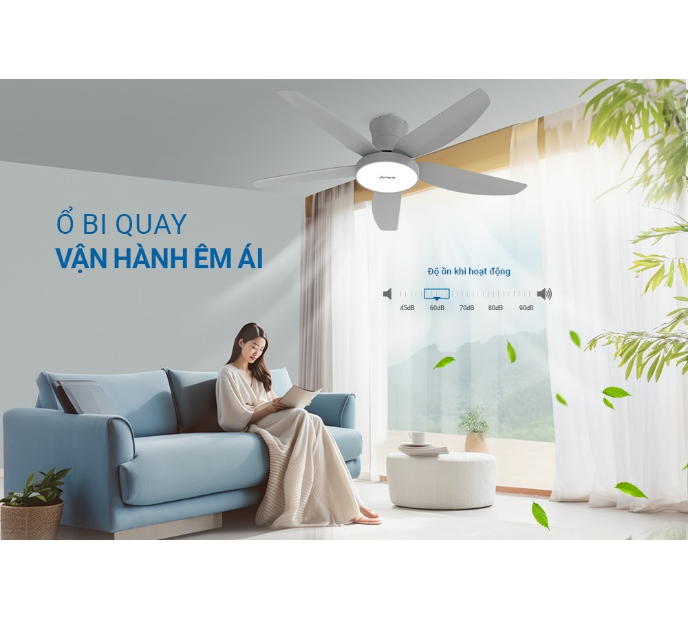 Quạt Trần 5 Cánh Có Đèn Sunhouse Apex APF7685G 5