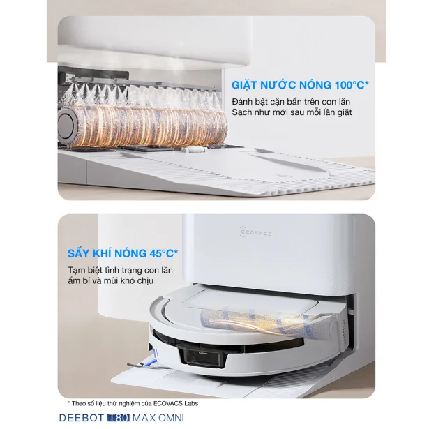 Robot Hút Bụi Lau Nhà Ecovacs T80 Max Omni White