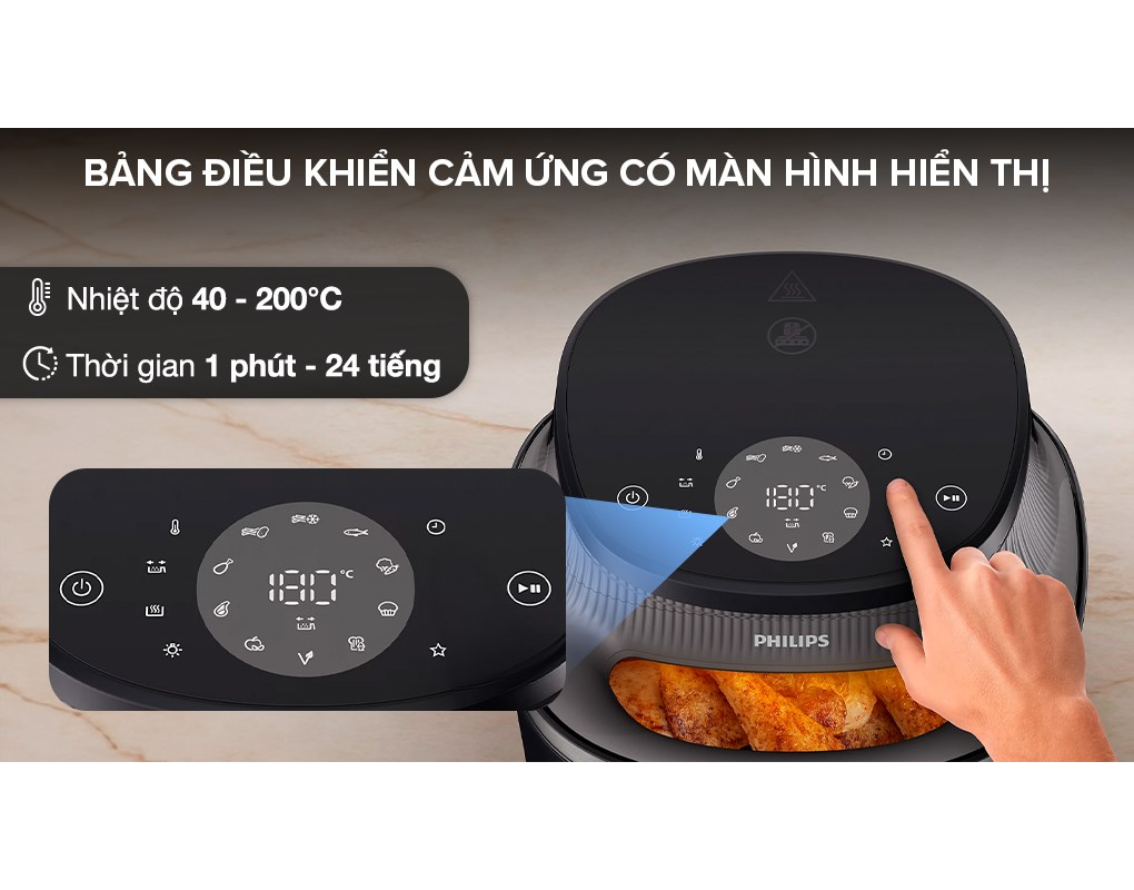 Nồi Chiên Không Dầu Philips NA332/00 6.2 Lít 10