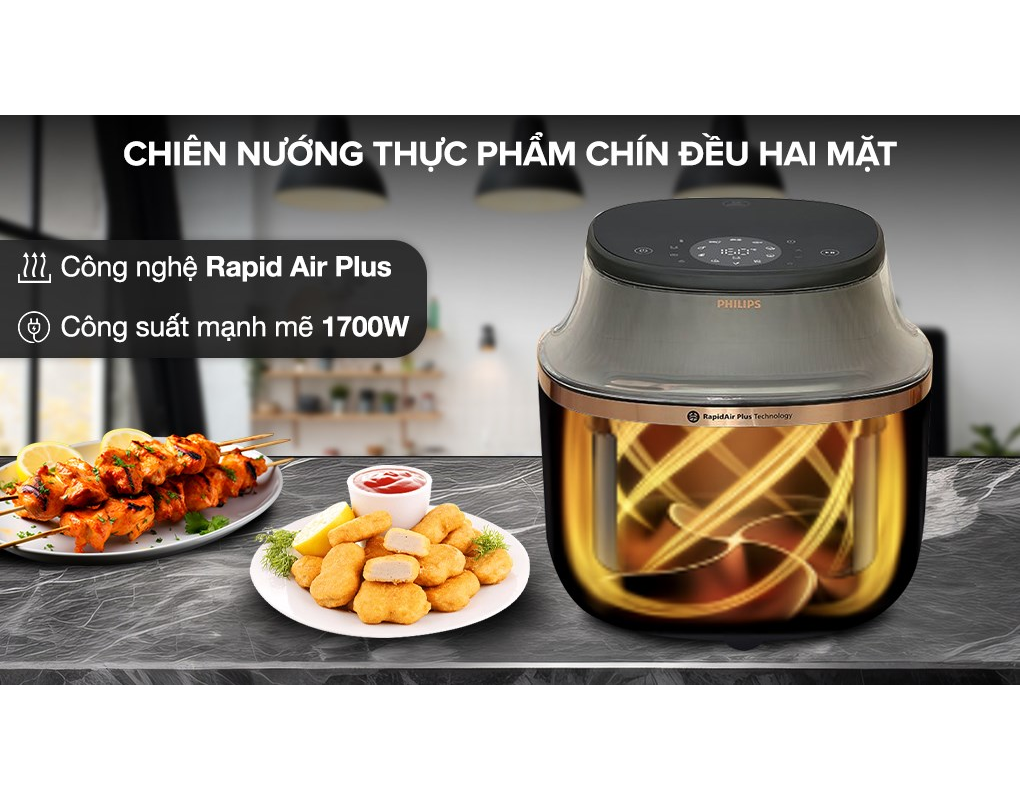 Nồi Chiên Không Dầu Philips NA332/00 6.2 Lít 8