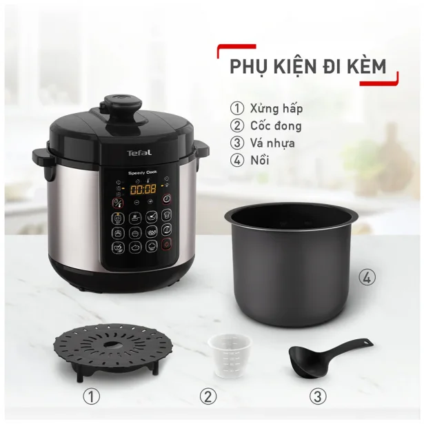 Nồi Áp Suất Điện Tefal CY222D68 5 Lít