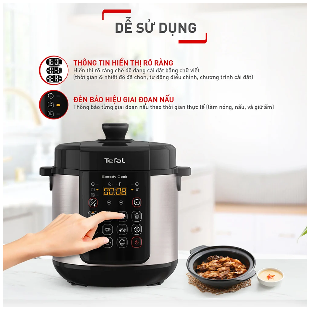 Nồi Áp Suất Điện Tefal CY222D68 5 Lít 2