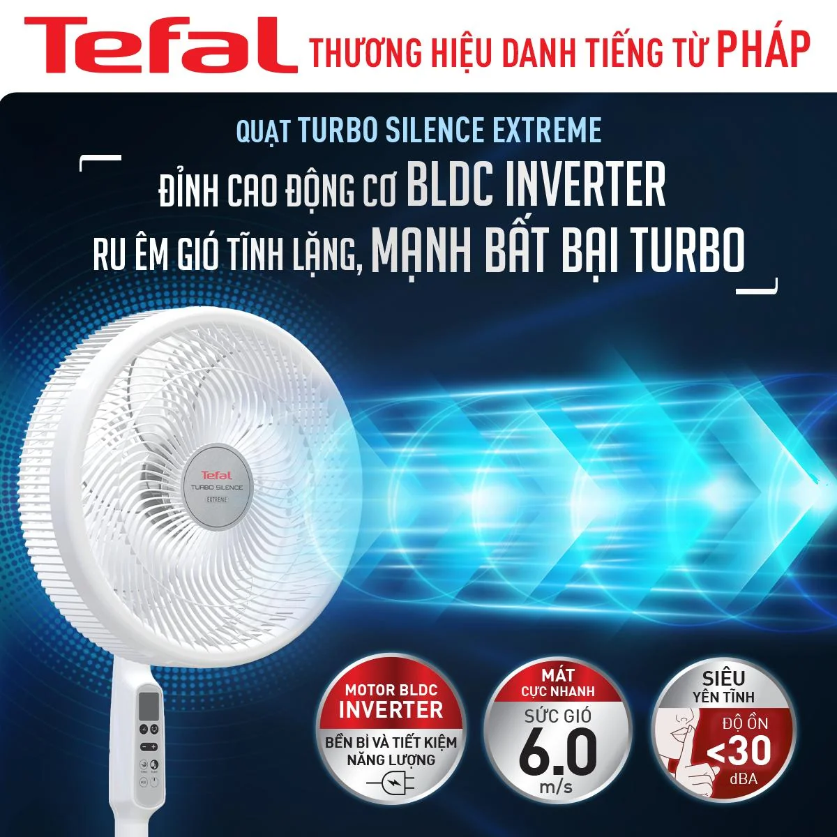 Quạt Đứng Có Remote Tefal Turbo Silence Extreme VH699690 - Trắng 6