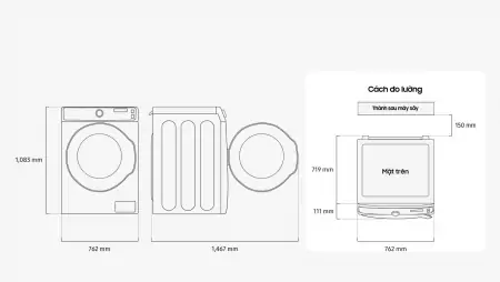 Máy Sấy Thông Hơi Công Nghiệp Samsung 14 Kg DV14HG94GCGVSV