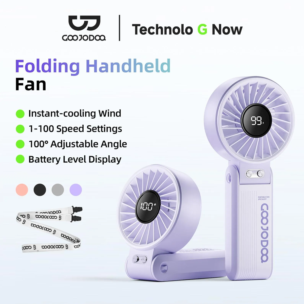 Quạt Cầm Tay Bằng Nhựa GOOJODOQ GFS003 4.5W (WHITE) 0