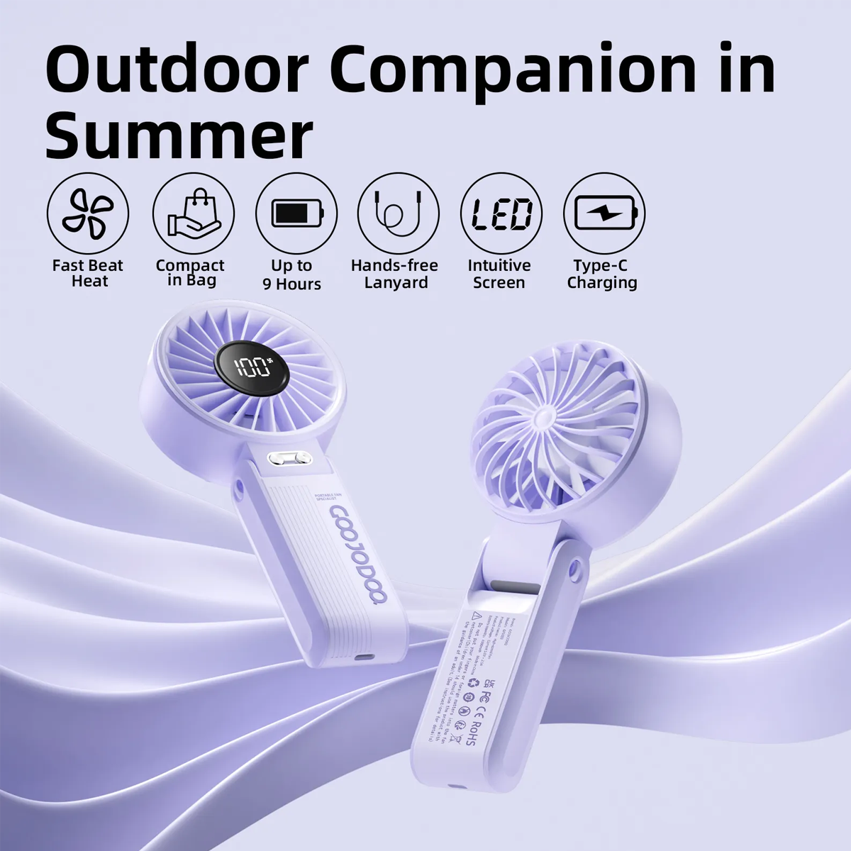 Quạt Cầm Tay Bằng Nhựa GOOJODOQ GFS003 4.5W (WHITE) 1