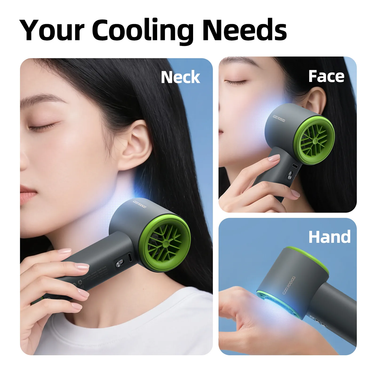 Quạt Cầm Tay Có Sò Lạnh GOOJODOQ GFS006 4.5W (GUN COLOR) 5
