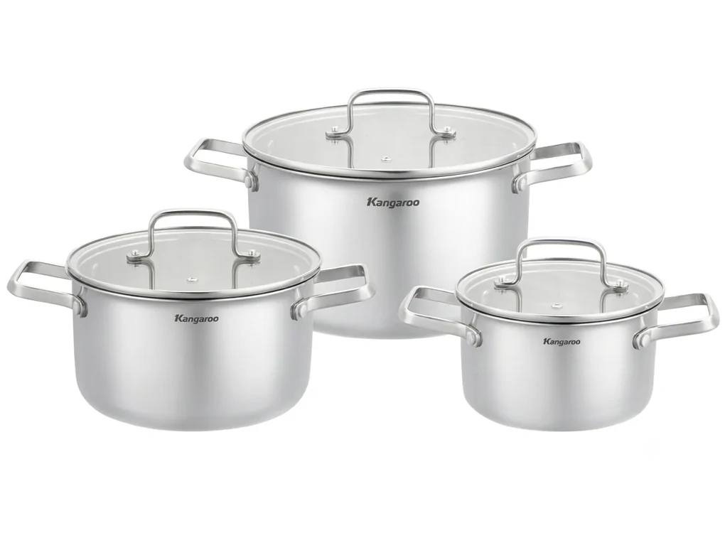 Bộ Nồi Inox Đáy Liền Kangaroo KGCS3IP