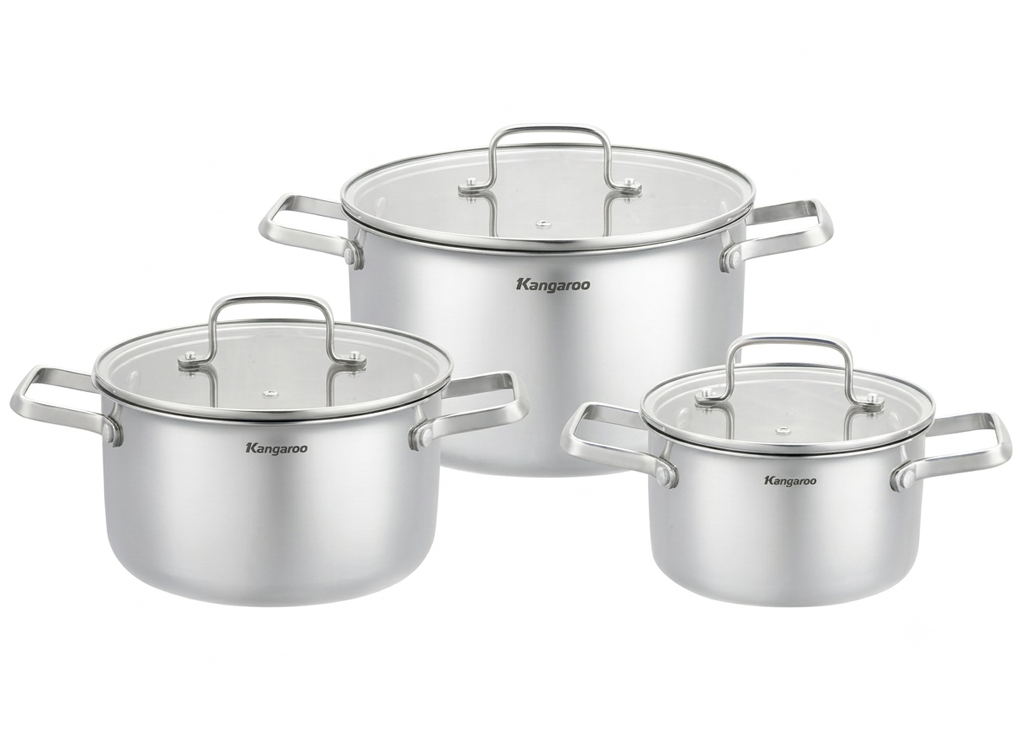 Bộ Nồi Inox Đáy Liền Kangaroo KGCS3IP 0