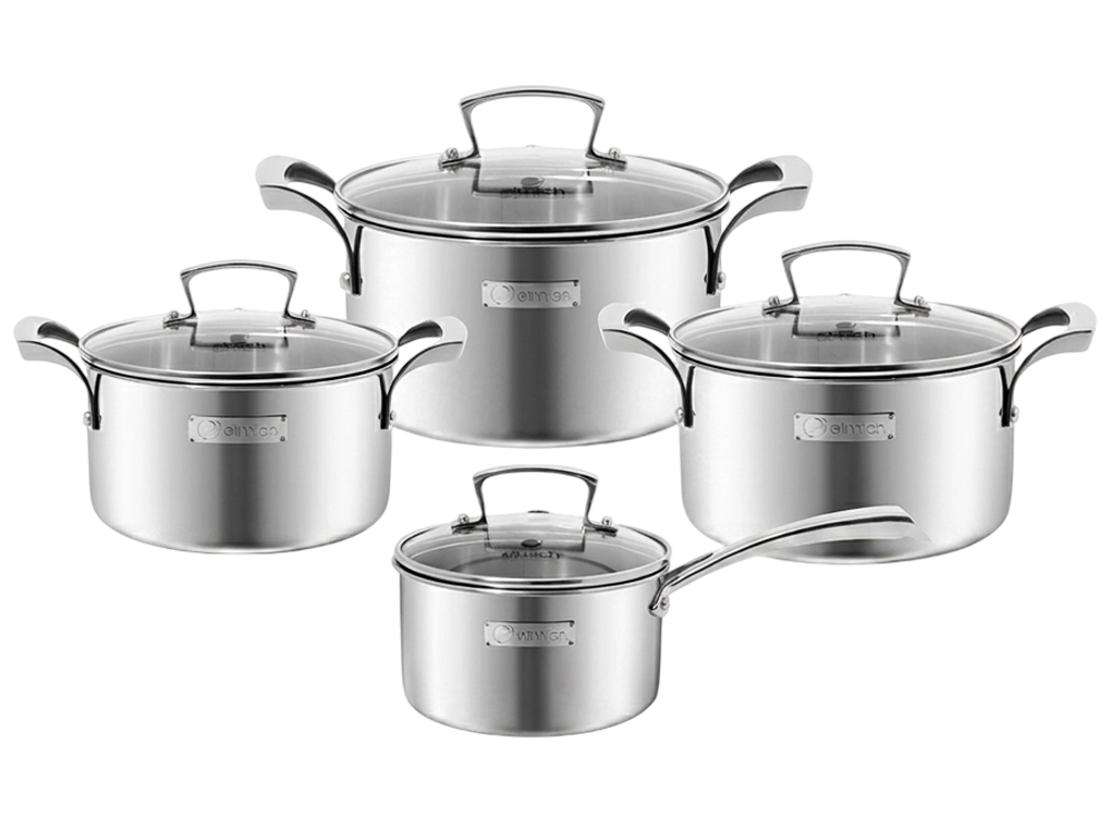 Bộ Nồi Inox Liền Khối Elmich Premium EL3100 Size 18,20,24 Quánh 16cm 0