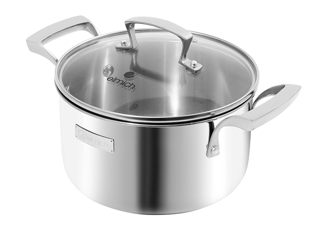 Bộ Nồi Inox Liền Khối Elmich Premium EL3100 Size 18,20,24 Quánh 16cm 2