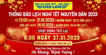 Thông báo nghỉ Tết Nguyên Đán Quý Mão 2023
