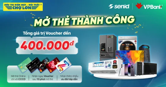 Mở thẻ VPBank nhận ngay Voucher đến 400.000đ