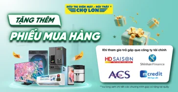 Điện Máy Chợ Lớn Ưu Đãi Tặng Thêm Phiếu Mua Hàng Khi Mua Trả Góp Qua Công Ty Tài Chính