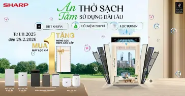 Mua 1 Tặng 1, An Tâm Thở Sạch Cùng Sharp