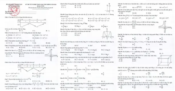 Tổng hợp đề thi tham khảo kỳ thi tốt nghiệp THPT năm 2024