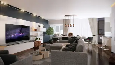 Xu hướng TV siêu mỏng trong phòng khách hiện đại