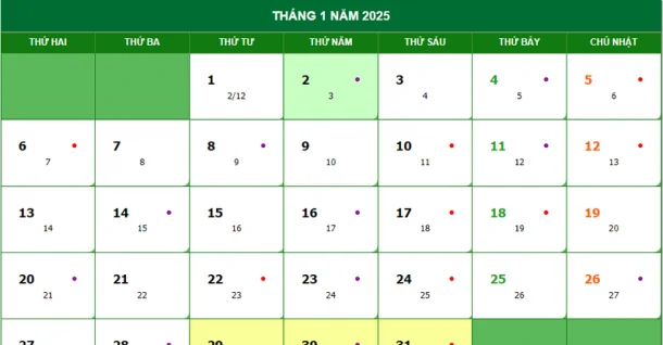 Lịch vạn niên, lịch âm 2025 cùng các sự kiện đáng chú ý