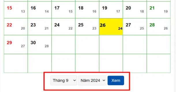 Xem lịch âm dương hôm nay 28/9, cập nhập hằng ngày