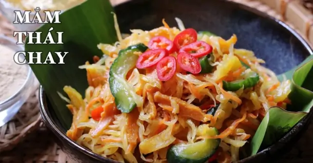 Cách làm mắm Thái chay chua ngọt giòn ngon, ăn hoài không ngán