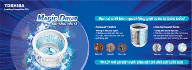 Công nghệ Magic Drum trên máy giặt Toshiba
