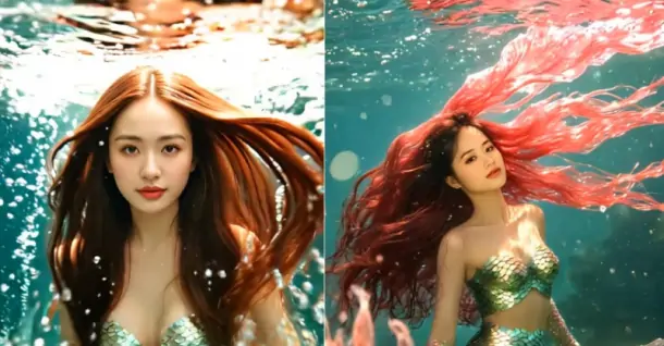 Hướng dẫn cách làm trend biến hình nàng tiên cá hot TikTok