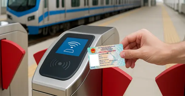 Hướng dẫn chi tiết từ A-Z cách dùng thẻ căn cước đi tàu Metro thay vé tháng
