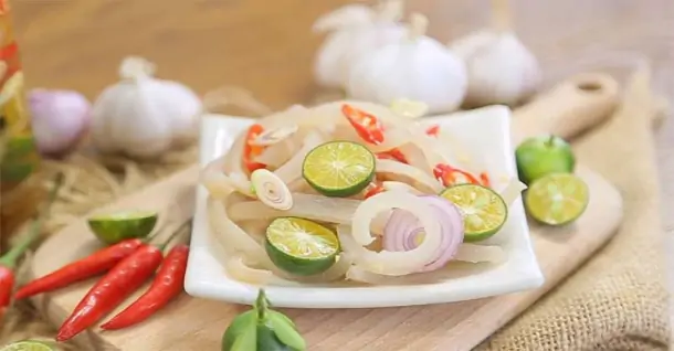 Cách làm da heo bì heo ngâm sả tắc giòn dai, chua cay