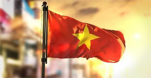Cờ đỏ sao vàng 2/9 không khí treo cờ lễ kỷ niệm