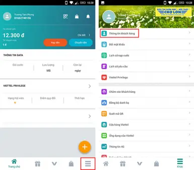 Hướng dẫn cập nhật thông tin, bổ sung ảnh chân dung thuê bao Viettel bằng ứng dụng trên smartphone