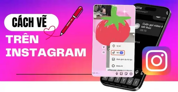 Cách vẽ và đặt sticker trực tiếp trong khung chat Instagram giúp cuộc trò chuyện sống động