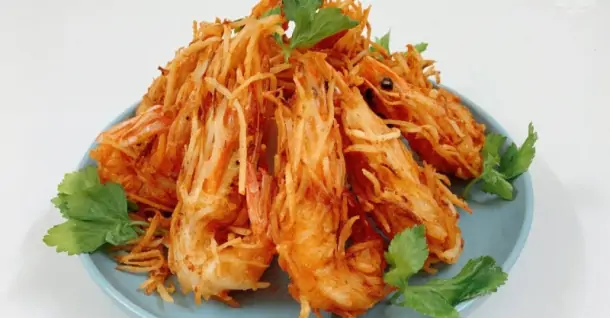 Cách làm tôm chiên dừa vàng đẹp, giòn ngon ngay tại nhà