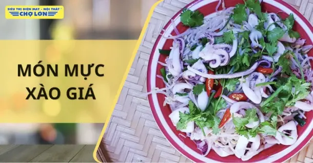 Cách xào mực với giá thanh đạm, đơn giản, dễ làm tại nhà