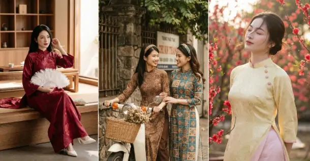 Prompt tạo ảnh áo dài Tết bằng Gemini đa dạng phong cách cho hội chị em