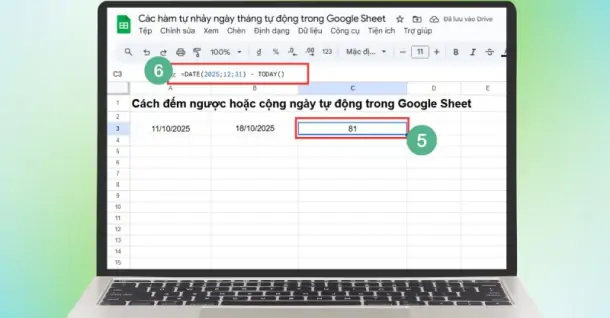 Tổng hợp các hàm tự nhảy ngày tháng trong Google Sheets