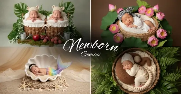 Prompt tạo ảnh newborn cho bé sáng tạo, dễ thương