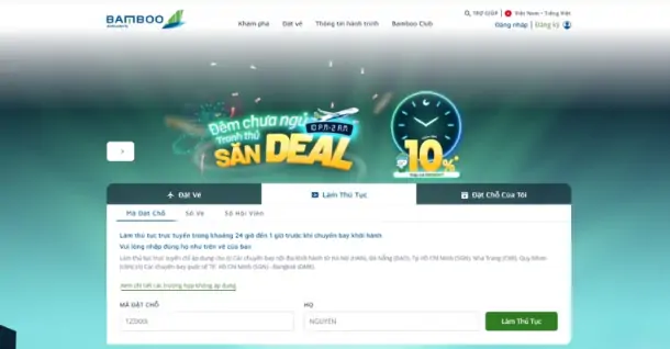 Cách check in online Bamboo Airways đơn giản và nhanh chóng
