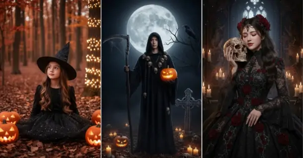 Prompt tạo ảnh Halloween bằng AI siêu đẹp cho bé và người lớn
