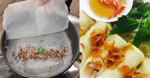 Cách làm bánh cuốn bằng chảo chống dính tại nhà đơn giản