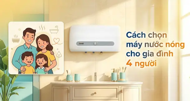 Cách chọn máy nước nóng cho gia đình 4 người phù hợp