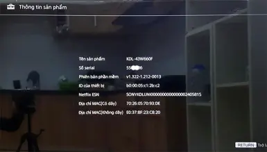 Hướng dẫn kiểm tra thông tin chi tiết của smart tivi Sony 2018