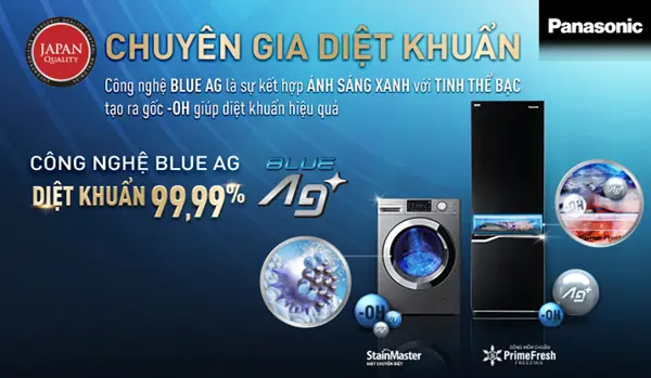 Giải pháp diệt khuẩn BlueAg mới được ứng dụng trên bộ đôi sản phẩm tủ lạnh và máy giặt Panasonic