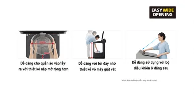 Dễ dàng giặt quần áo, chăn mền kích thước lớn trong máy giặt Panasonic có lồng giặt lớn