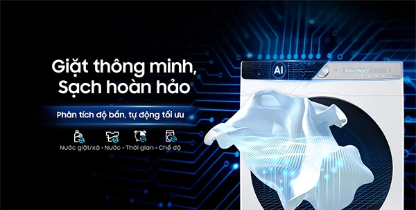 3 công nghệ AI trên máy giặt thông minh Samsung thế hệ mới