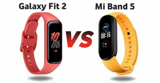 So sánh Mi Band 5 và Galaxy Fit 2 về kích thước, màn hình, tính năng và thời lượng sử dụng