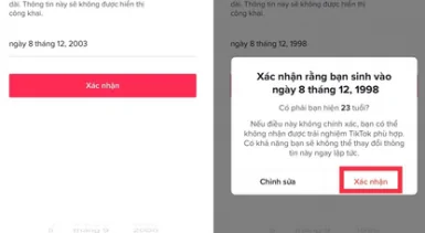 Hướng dẫn cách đổi ngày tháng năm sinh trên Tiktok cực dễ