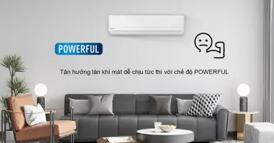 Chế độ làm lạnh nhanh Powerful trên điều hòa Panasonic